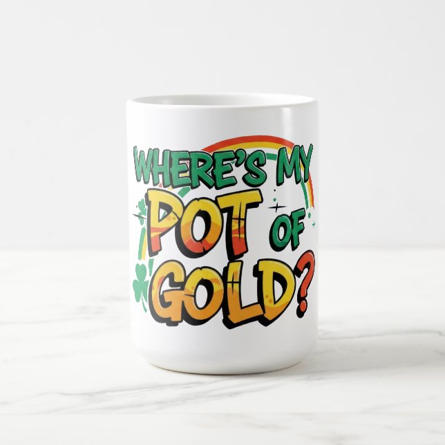 Wo ist mein Pot of Gold St. Patrick's Day Kaffeetasse (Mittel)