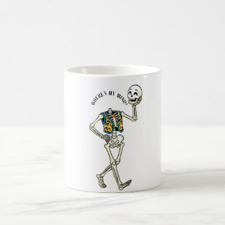 Wo ist mein Verstand Lustiger Halloween-Skelett-Ka Kaffeetasse