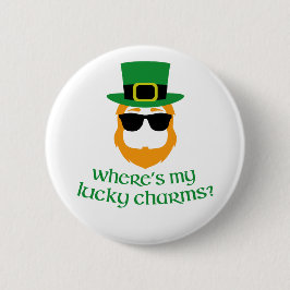 Wo ist meine Glücksbringer? St- Patricktageskobold Button