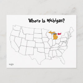 Wo ist Michigan? Postkarte