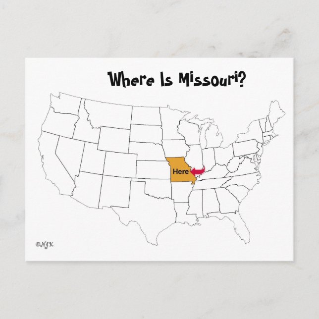 Wo ist Missouri? Postkarte (Vorderseite)