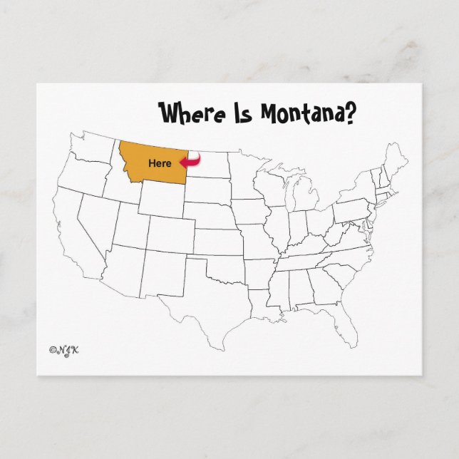 Wo ist Montana? Postkarte (Vorderseite)