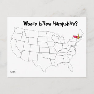 Wo ist New Hampshire? Postkarte