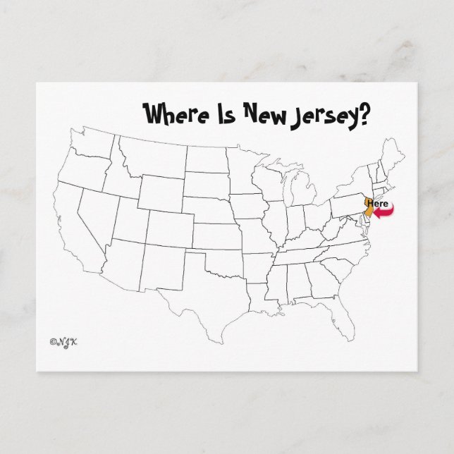 Wo ist New Jersey? Postkarte (Vorderseite)