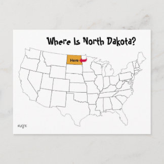 Wo ist Nord-Dakota? Postkarte