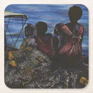 Wo ist Papa? Hafen Insel, Bahamas Rechteckiger Pappuntersetzer