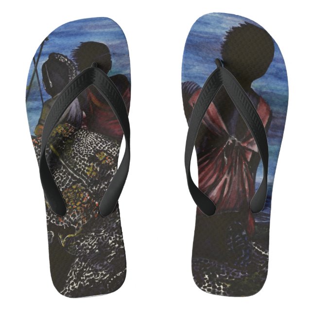 Wo ist Papa? Hafen Insel Flip Flops (Fußbett)