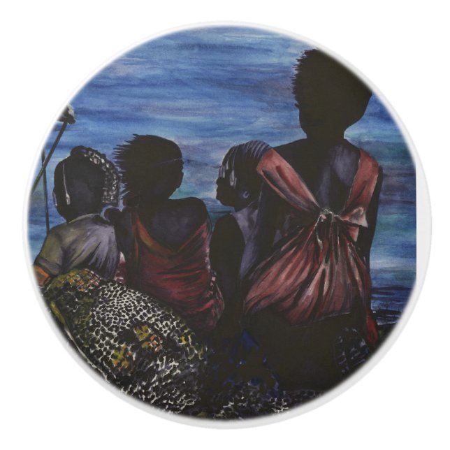 Wo ist Papa? Hafen Keramikknauf (Vorderseite)