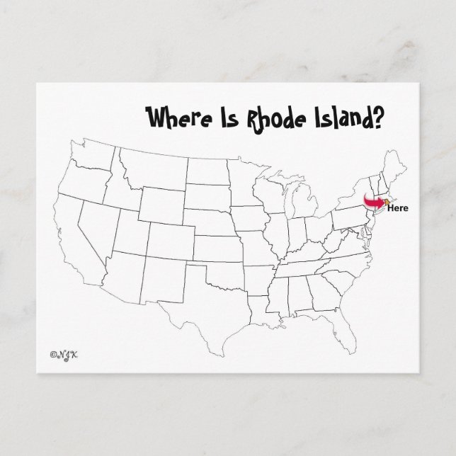 Wo ist Rhode Island? Postkarte (Vorderseite)