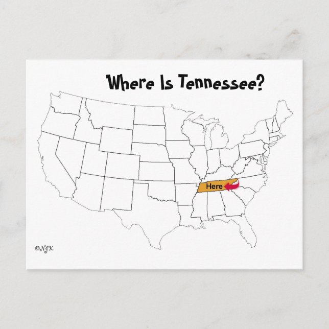 Wo ist Tennessee? Postkarte (Vorderseite)