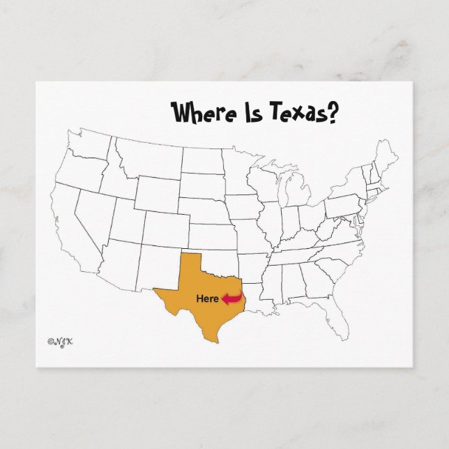 Wo ist Texas? Postkarte (Vorderseite)