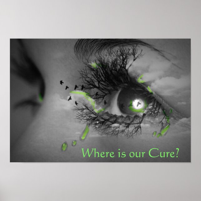Wo ist unsere Heilung? Lyme Disease Awareness Post Poster (Vorne)