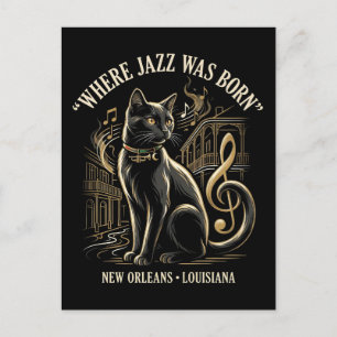 Wo Jazz geboren wurde New Orleans Black Cat Erbe Postkarte