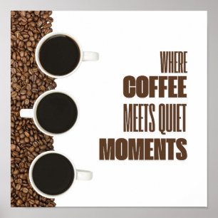 Wo Kaffee auf Stille Momente trifft – Minimalistis Poster