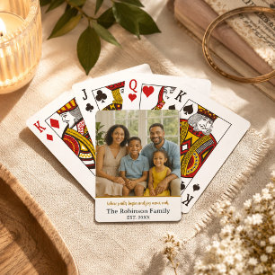 Wo Lächeln beginnen: Foto Familie Spielkarten