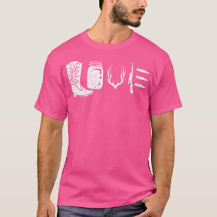 Wo Liebe Jagd Antlers Deer Rifle Boots T-Shirt
