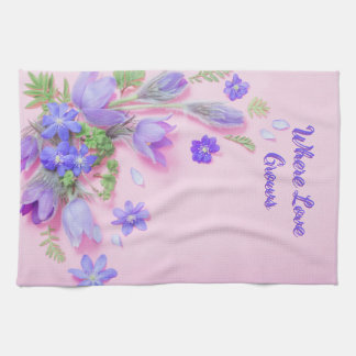 Wo Liebe wächst Küchenhandtuch | Florales Teetuch Geschirrtuch