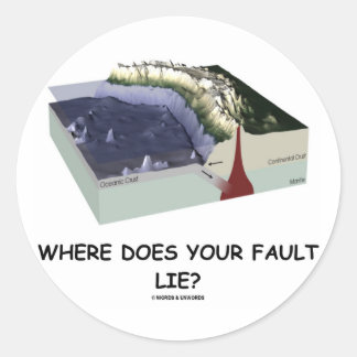 Wo liegt dein Fehler? (Geologie-Spaß) Runder Aufkleber