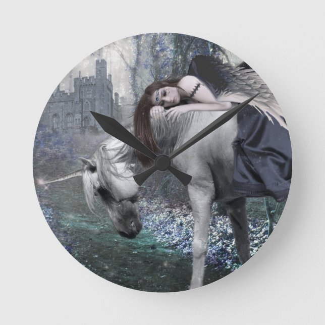 Wo Magie schläft Runde Wanduhr (Vorderseite)