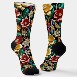 Wo man coole Socken kauft 00347 Flower Jewel Socks