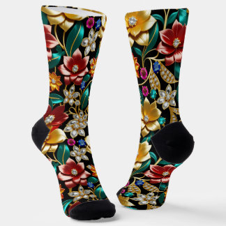 Wo man coole Socken kauft 00347 Flower Jewel Socks