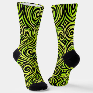 Wo man coole Socken kauft 00347 Grüne Wirbel Socke