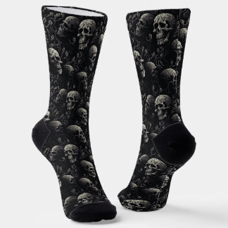 Wo man coole Socken kauft 00391 Dark Skulls Socken