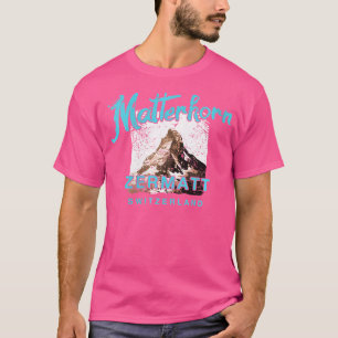 Wo Matterhorn Berg Schweiz Zermatt Fels klettern T-Shirt