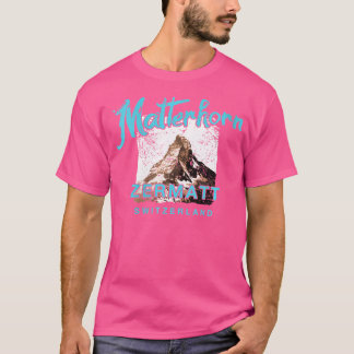 Wo Matterhorn Berg Schweiz Zermatt Fels klettern T-Shirt