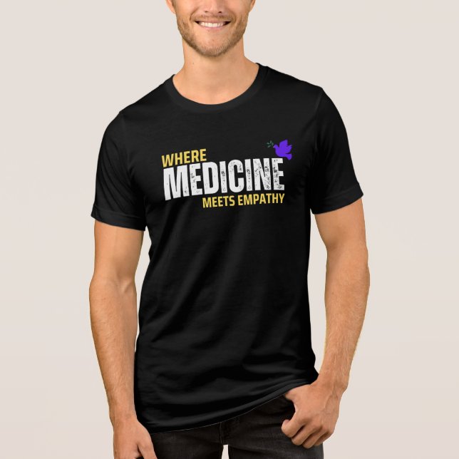 Wo Medizin Empathie trifft Tri-Blend Shirt (Vorderseite)