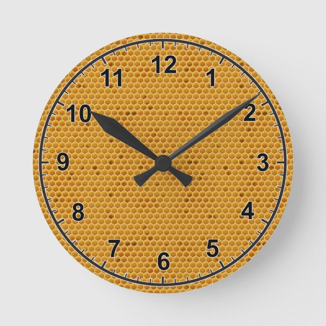 Wo mein Honig ist Runde Wanduhr (Vorderseite)