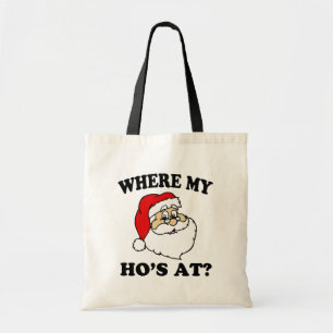 Wo mein Hos an lustiger Weihnachtssankt-Tasche Tragetasche