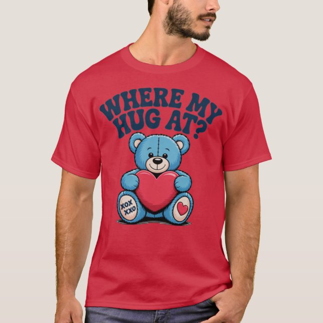 Wo mein Schläger auf den Niedlichen Teddybär ist T-Shirt (Vorderseite)