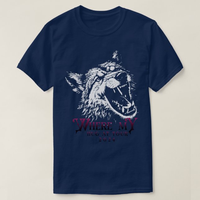 Wo mein Umarmung auf den Funny Wolf Meme Ironic Jo T-Shirt (Design vorne)