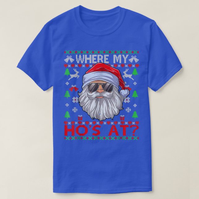 Wo meine Hose bei Ugly Weihnachts-Pullover T-Shirt (Design vorne)