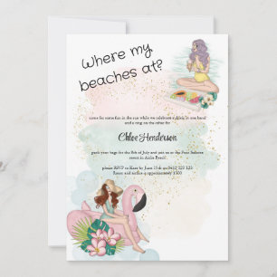 Wo meine Strände im Junggeselinnen-Abschied sind Einladung