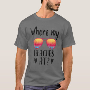 Wo meine Strände im Sommer der Ferien am sonnigen T-Shirt