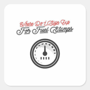 Wo melde ich mich für die Briefmarke von Brennstof Quadratischer Aufkleber