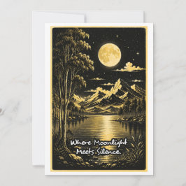 Wo Mondlicht Stille Trifft Serene Nachtlandschaft Dankeskarte
