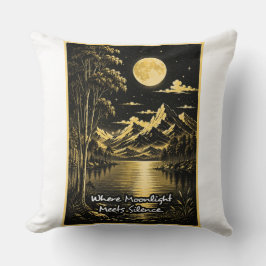 Wo Mondlicht Stille Trifft Serene Nachtlandschaft Kissen