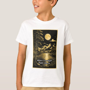 Wo Mondlicht Stille Trifft Serene Nachtlandschaft T-Shirt