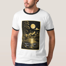 Wo Mondlicht Stille Trifft Serene Nachtlandschaft T-Shirt