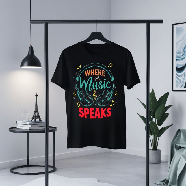 Wo Musik spricht Grafisches T-Shirt (Von Creator hochgeladen)
