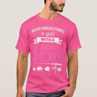 Wo nie unterschätzt ein Mädchen Fischfang Rasse Fi T-Shirt