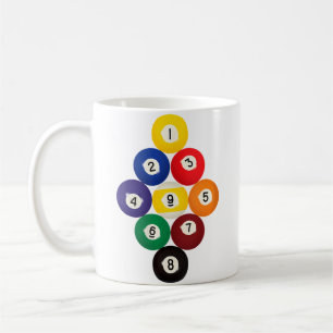 Wo Pool Spieler 9-Ball Rack Billard Kaffeetasse