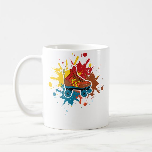 Wo Roller Skating Mädchen Skates 80er Kaffeetasse (Links)
