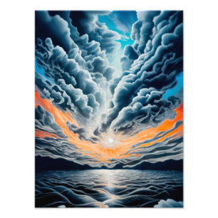 Wo sich Himmel auf Meer trifft: Ein ruhiger Ozean  Fotodruck