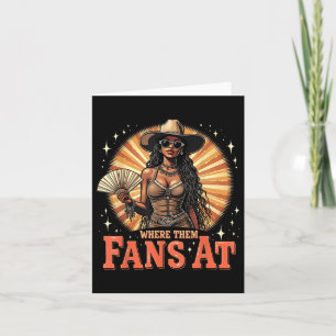 Wo sie bei Cowgirl Retro Artwork im Western fächer Karte