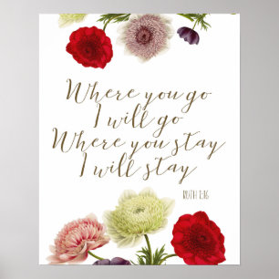 Wo Sie hingehen, geht es zur ruth Bibelkunst Poster