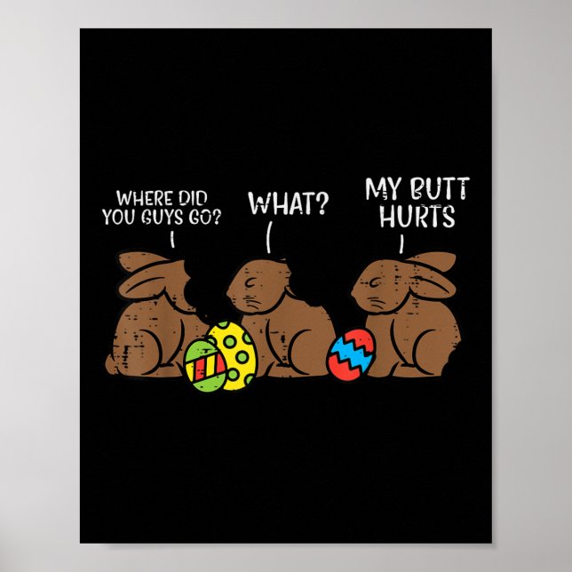 Wo sind deine Typ hin Chocolate Bunny Funny Funny  Poster (Vorne)